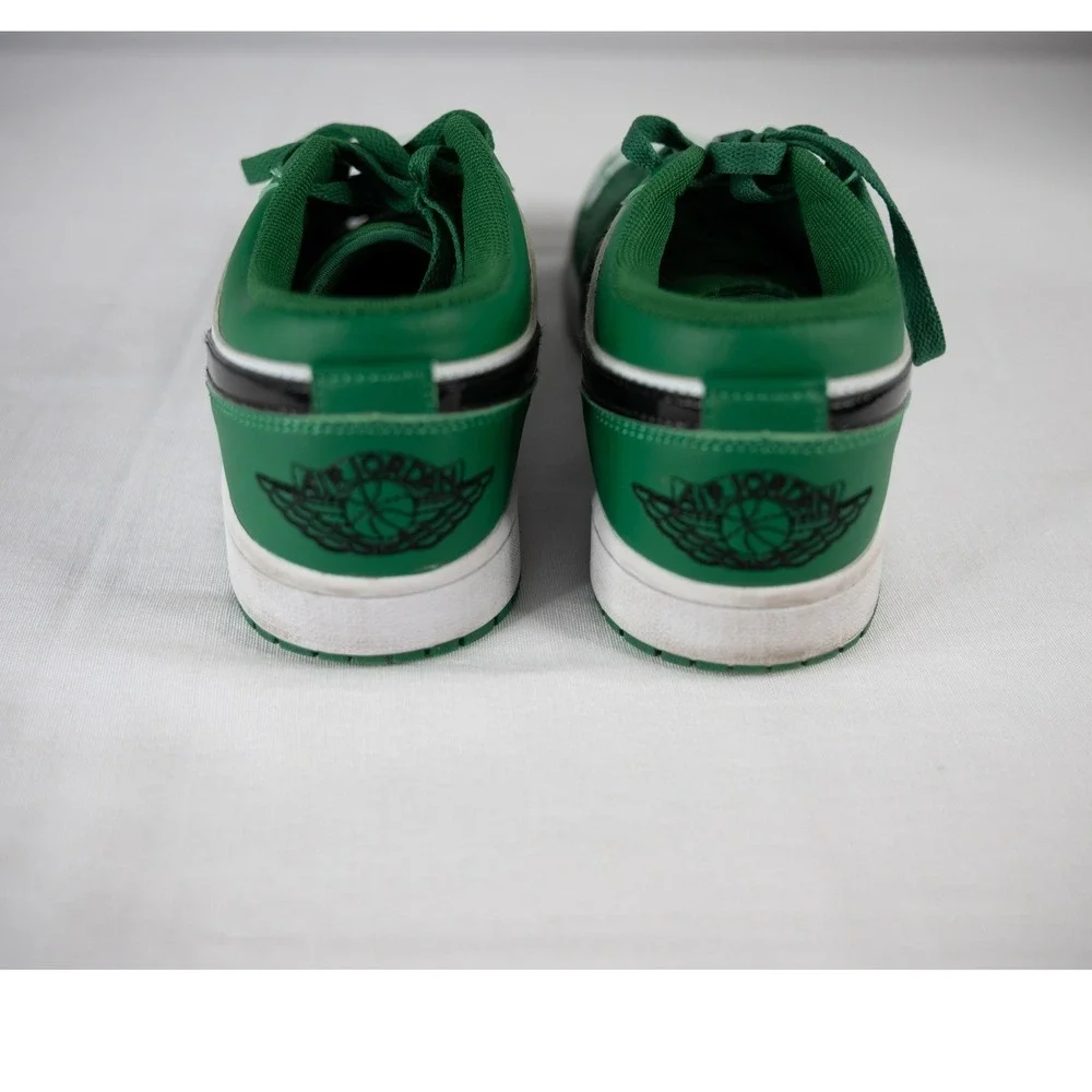Nike Air Jordan 1 Low Mens Pine Green White Black Good 553558-301 size 8.5